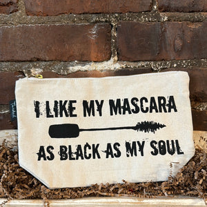 Mascara Black As My Soul - Zipper Canvas Storage Pouch