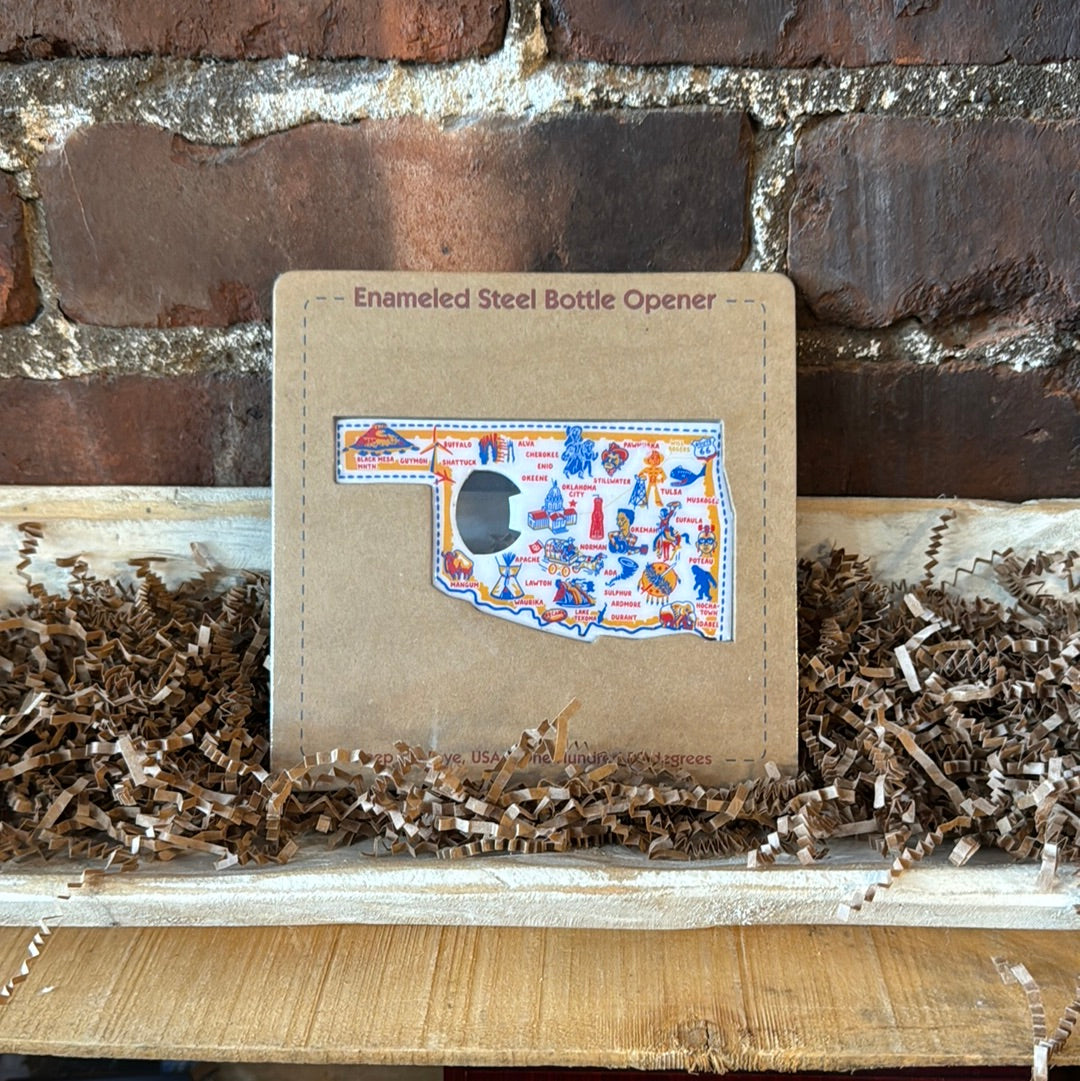 Oklahoma Enamel Steel Bottle Opener - Thumbnail 2