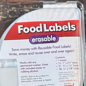 Erasable Food Labels