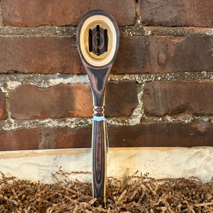 12" Wooden Slotted Spoon Natural