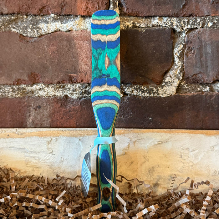 6" Wooden Slim Spurtle -Peacock