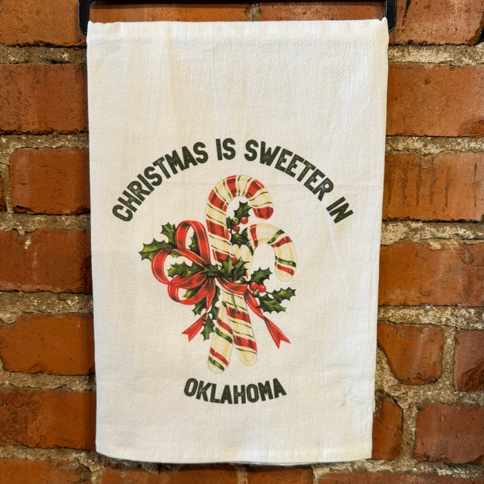 Christmas is Sweeter in Oklahoma - Christmas Kitchen Towel