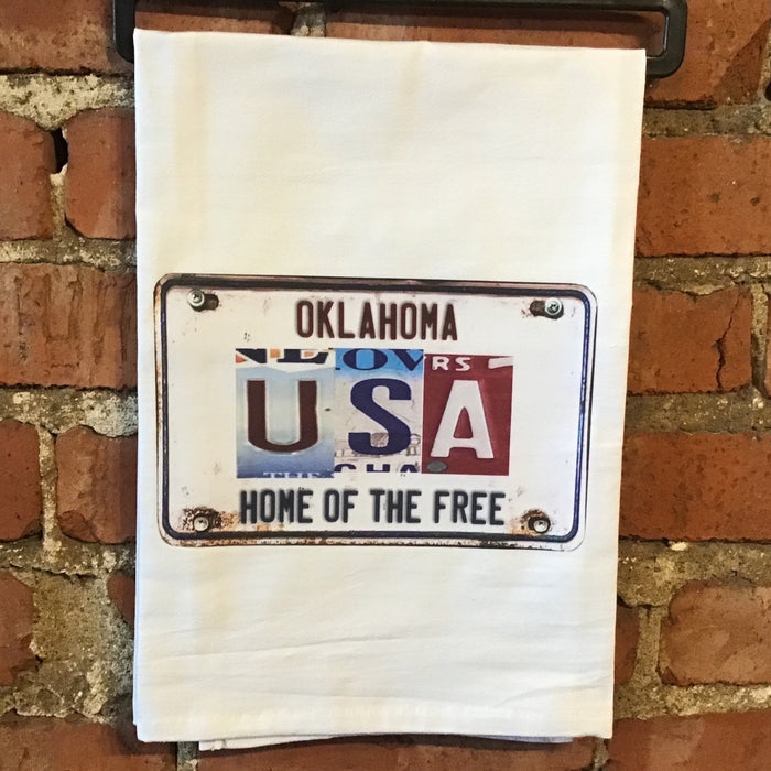 Oklahoma USA Home of the Free - Kitchen Towel