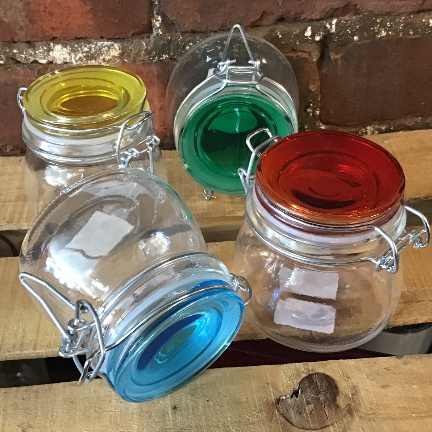 Colorful Jars Window Colored Glass Storage Jars