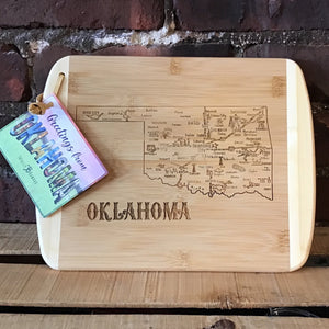 Etched Oklahoma Map Cutting Board - "Slice of Life"